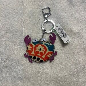 NWT Vera Bradley Plum Crazy Crab Seashore Keychain